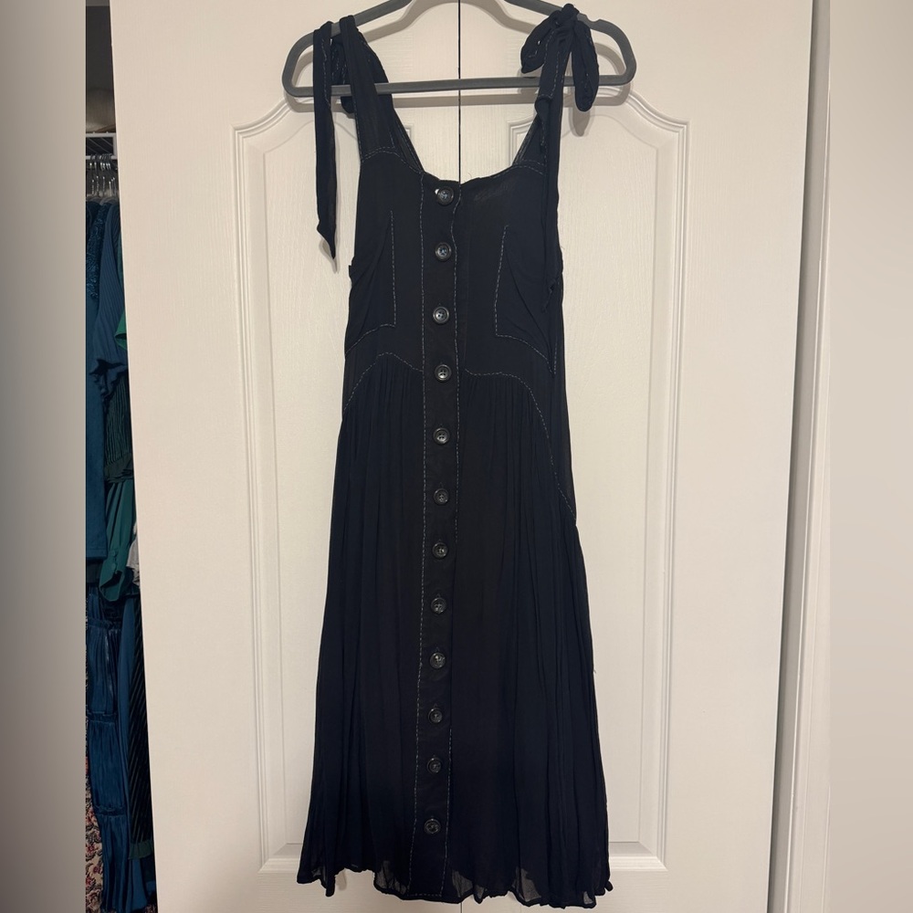 Free People Black Button-Down Dress